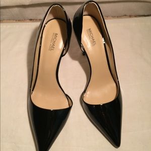 Micheal kors patten leather, heel w/ silver back